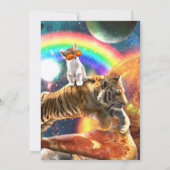 Ruimtevaartgalaxy Cat Riding Tiger op Pizza Kaart (Achterkant)