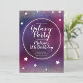 Ruimtevaartgalaxy Nebula Glitter Moon Birthday Kaart (Staand voorkant)