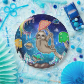 RuimtevaartGalaxy Slote kosmische paddenstoelen me Papieren Bordje (Feest)