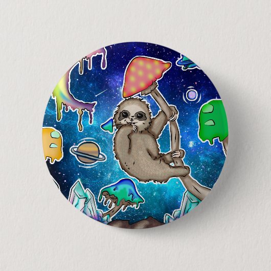 RuimtevaartGalaxy Slote kosmische paddenstoelen me Ronde Button 5,7 Cm (Voorkant)