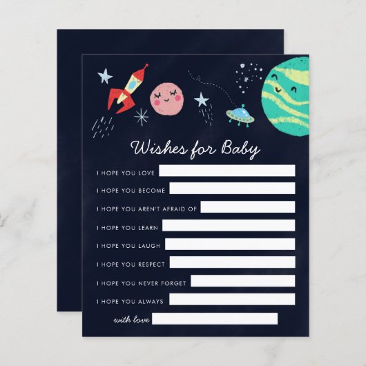 Ruimtevaartgalaxy Wishes voor Baby Kaart (Voorkant / Achterkant)
