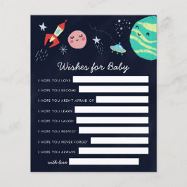 Ruimtevaartgalaxy Wishes voor Baby Kaart