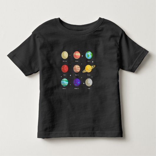 Ruimtevaartgalaxy Zonneplanten Venus Mars Jupiter  Kinder Shirts (Voorkant)