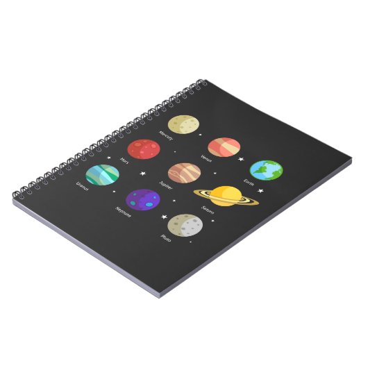 Ruimtevaartgalaxy Zonneplanten Venus Mars Jupiter  Notitieboek (Linkerzijde)
