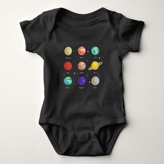 Ruimtevaartgalaxy Zonneplanten Venus Mars Jupiter  Romper (Voorkant)