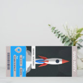 Ruimtevaartgraduatiepartij: reiskaartenuitnodiging kaart (Staand voorkant)