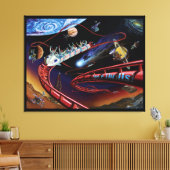 Ruimtevaarthrillingen Cosmic Roller Onderzetter Ar Canvas Afdruk (Insitu (Woonkamer))