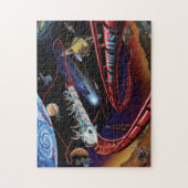 Ruimtevaarthrillingen Cosmic Roller Onderzetter Ar Legpuzzel (Verticaal)