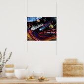 Ruimtevaarthrillingen Cosmic Roller Onderzetter Ar Poster (Keuken)