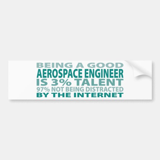Ruimtevaartingenieur 3% talent bumpersticker (Voorkant)