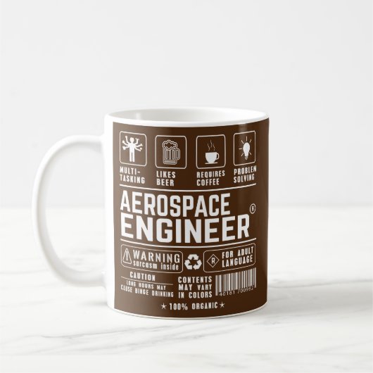 Ruimtevaartingenieur Multitasking Beer Coffee Koffiemok (Links)