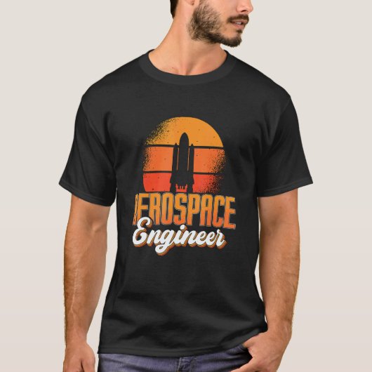 Ruimtevaartingenieur Ruimteraket Engineering Retro T-shirt (Voorkant)