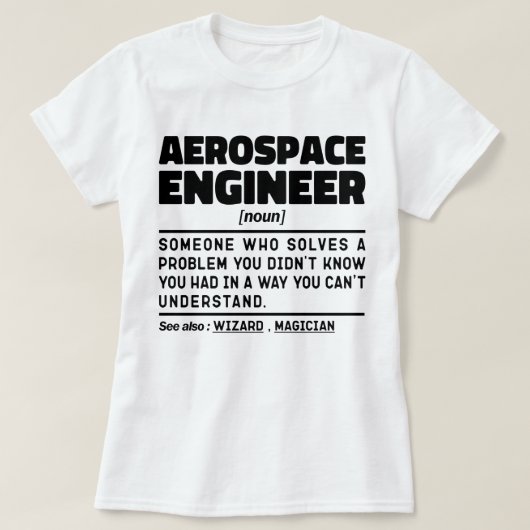 Ruimtevaartingenieur Zelfstandig naamwoord definit T-shirt (Design voorkant)