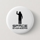 Ruimtevaartingenieurs Ronde Button Wit (Voorkant)