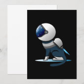 Ruimtevaartkat Astronaut Flying Kaart (Voorkant / Achterkant)