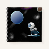 Ruimtevaartkat Astronaut Flying Notitieboek (Voorkant)