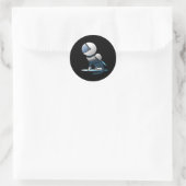 Ruimtevaartkat Astronaut Flying Ronde Sticker (Tas)