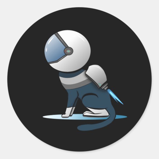 Ruimtevaartkat Astronaut Flying Ronde Sticker (Voorkant)