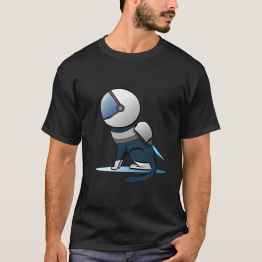 Ruimtevaartkat Astronaut Flying T-shirt (Voorkant)