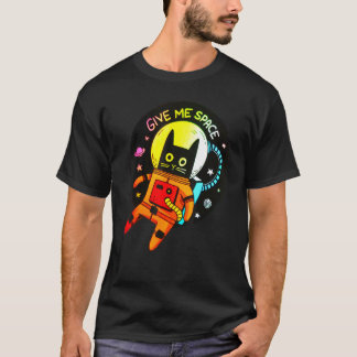 Ruimtevaartkat Geef Me Ruimte Vintage Wetenschap M T-shirt