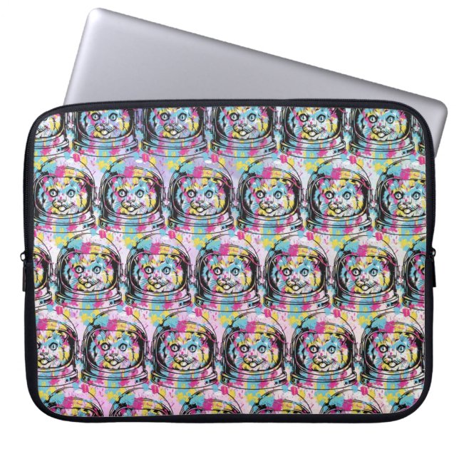 Ruimtevaartkat Laptop Sleeve (Voorkant)