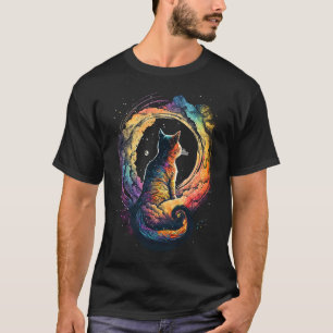 Ruimtevaartkat Ruimte Denkbeeldig Kleurrijk Grafis T-shirt