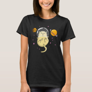 Ruimtevaartkat ruimtekat voor mannen vrouwen kinde t-shirt