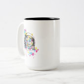 Ruimtevaartkat Tweekleurige Koffiemok (Voorkant links)