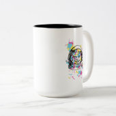Ruimtevaartkat Tweekleurige Koffiemok (Voorkant rechts)