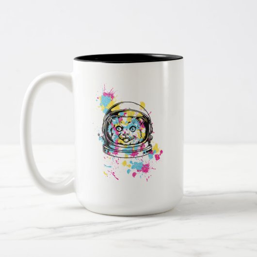 Ruimtevaartkat Tweekleurige Koffiemok (Links)