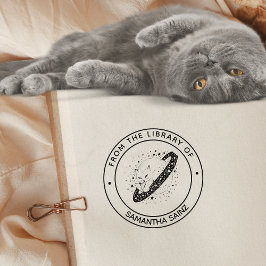 Ruimtevaartkat uit de bibliotheek van het boek  zelfinktende stempel