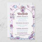 Ruimtevaartmeisje Bachelorette-uitnodiging met Dee Kaart (Achterkant)