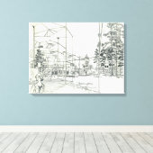 Ruimtevaartnaaldcontainer voor luchtconceptie canvas afdruk (Insitu (Houten vloer))