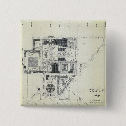 Ruimtevaartnaaldcontainer voor luchtconceptie vierkante button 5,1 cm (Voorkant)