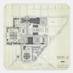 Ruimtevaartnaaldcontainer voor luchtconceptie vierkante sticker