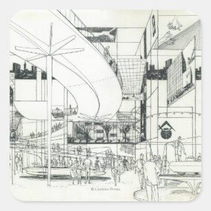 Ruimtevaartnaaldhuls Luchtconceptie 2 Vierkante Sticker