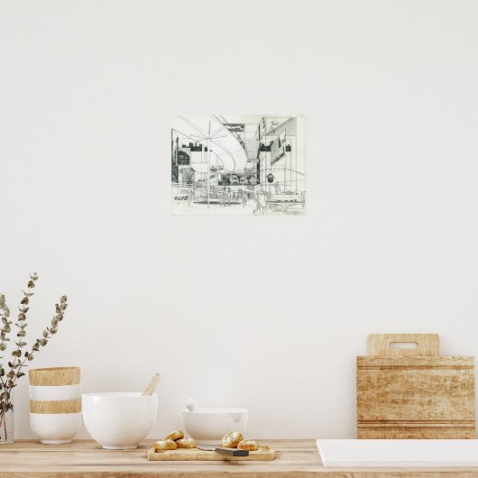 Ruimtevaartnaaldhuls Luchtconceptie 3 Poster (Keuken)