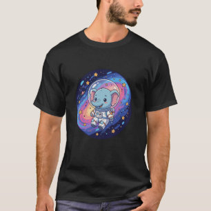 Ruimtevaartolifant in Kleurrijke Melkweg Ruimte T-shirt