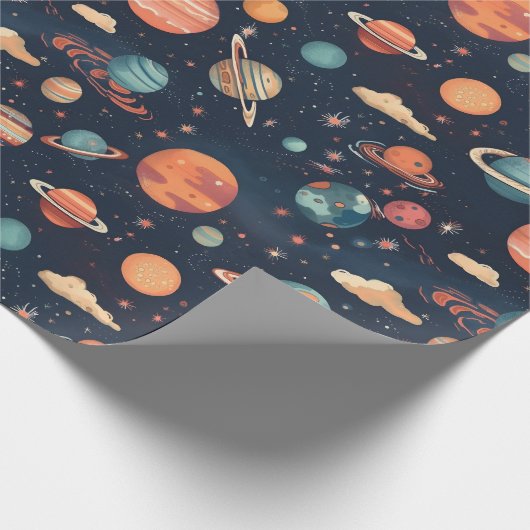 ruimtevaartpapier cadeaupapier (Hoek)