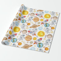 Ruimtevaartpapier - Planeten astronaut Rocket ket