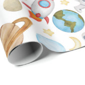 Ruimtevaartpapier - Planeten astronaut Rocket ket Cadeaupapier (Rol Hoek)