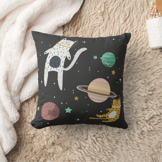 Ruimtevaartplaneet en kat kussen (Deken)