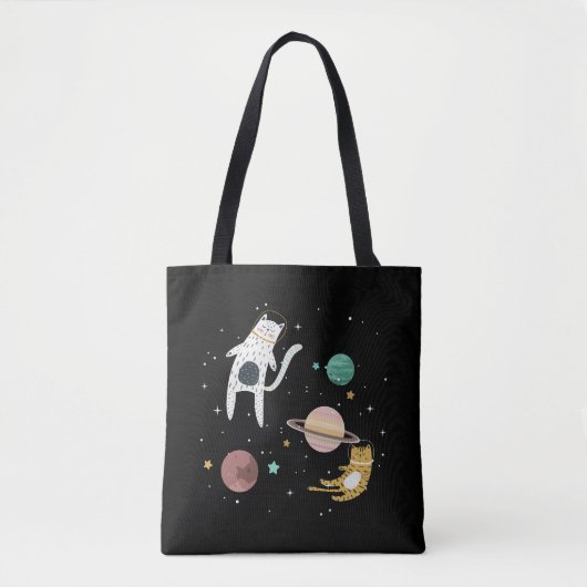 Ruimtevaartplaneet en kat tote bag (Voorkant)