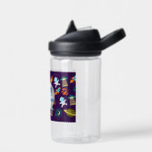 Ruimtevaartplaneet Raketteschip Cartoon Patroon Waterfles (Links)