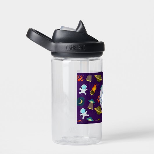 Ruimtevaartplaneet Raketteschip Cartoon Patroon Waterfles (Rechts)