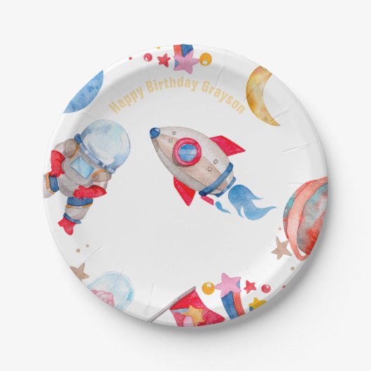 Ruimtevaartplaneten Papieren Bordje (Voorkant)