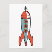 ruimtevaartraket met retro briefkaart (Voorkant)