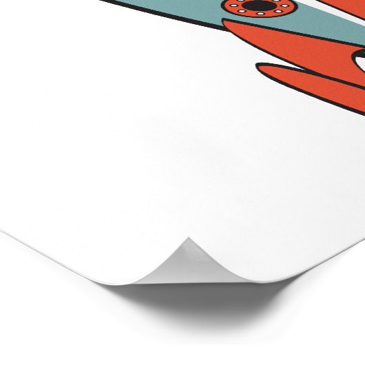 ruimtevaartraket met retro poster (Hoek)