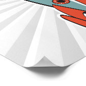 ruimtevaartraket met retro poster (Hoek)