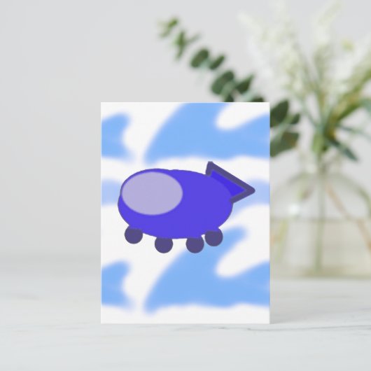 ruimtevaartreis briefkaart (Staand voorkant)